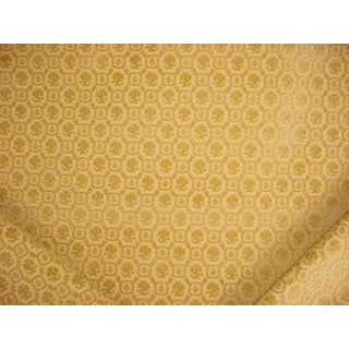 French Country Lee Jofa Checquers Gilt French Floral Velvet Upholstery Fabric - 3-1/8y For Sale