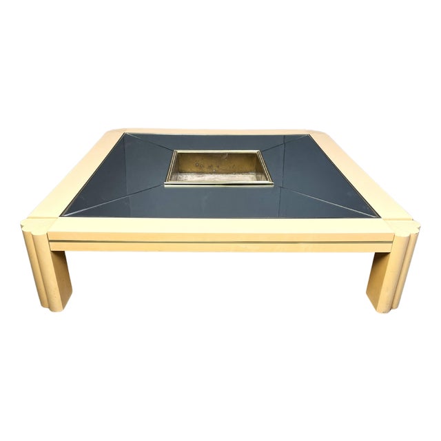 Vintage Lacquered Coffee Table attributed to Alain Delon for Maison Jansen, 1970s For Sale
