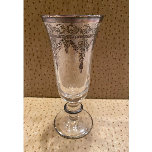 1990s Arte Italica Vetro Platinum Flute, Made in Italy For Sale - Image 4 of 7