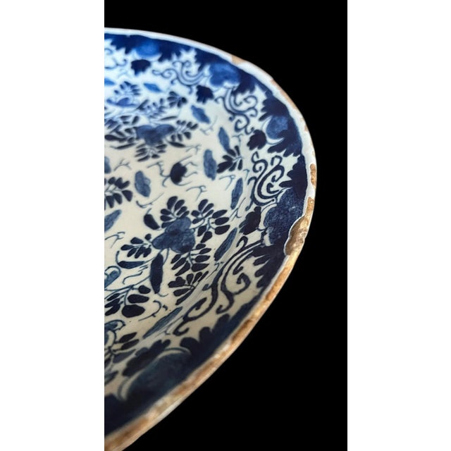 Dutch Porcelain Blue & White Wedding Plate With Hg Monogram and Dated 1725 For Sale - Image 9 of 9