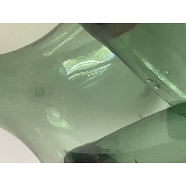 Pair Unique Antique American Vine Bottles Blown Glass For Sale - Image 4 of 5