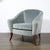Art Deco Scroll Form Lounge Chair W/ Walnut Supports & Powder-Blue Velvet Mohair For Sale - Image 4 of 13