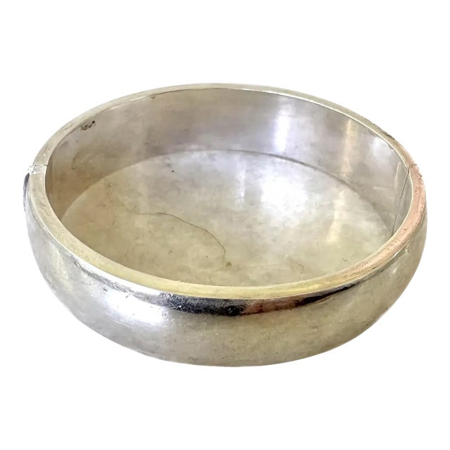 Vintage Sterling Silver Hinge Bangle Bracelet For Sale