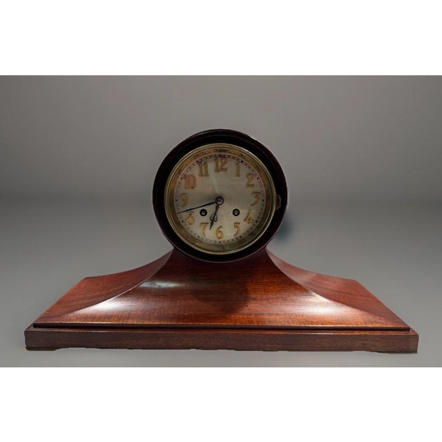 Wood Antique French Edwardian Mantel Clock by Samuel Marti For Sale - Image 7 of 11