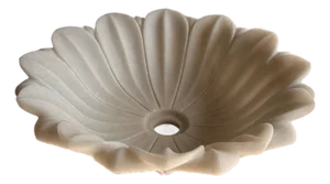 Handmade White Marble Petal Vessel Sink - Stone Bathroom Basin