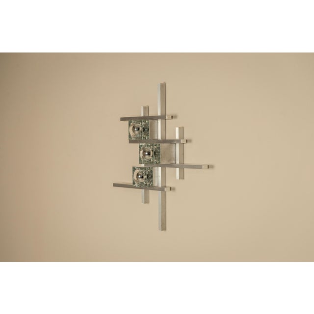 Silver Wall Lamps in Aluminum by Gaetano Sciolari, Italy, 1970s, Set of 2 For Sale - Image 8 of 18