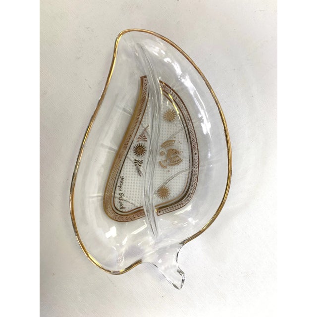 Mid-Century Modern 1960's Gold Overlay Glass Divided Candy Dish by George Briard For Sale - Image 3 of 7