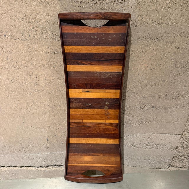 1970s Don Shoemaker Service Tray Exotic Wood Señal Mexico Mid-Century Modern For Sale - Image 10 of 10