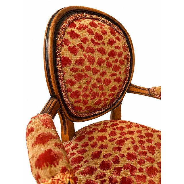 Mid 20th Century Mid 20th Century Louis XVI Style Cabriolet Arm Chair For Sale - Image 5 of 6