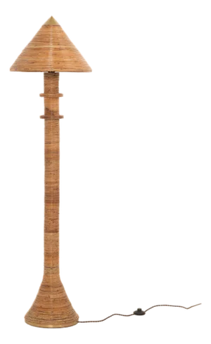 Rattan Capri Floor Lamp | Handcrafted Natural Rattan Sculptural Lighting