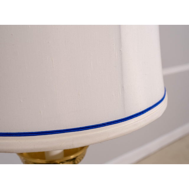 Metal Pair Brass Hollywood Regency Style Table Lamps For Sale - Image 7 of 18