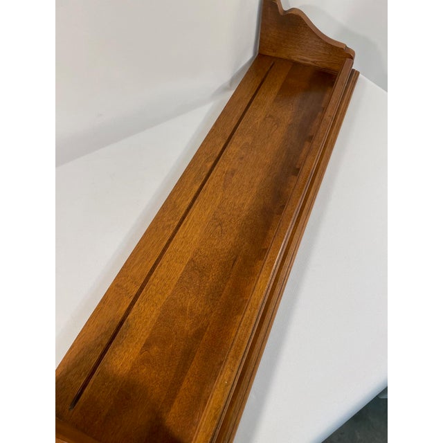 Wood Vintage 1980's Ethan Allen Decorative Wooden Wall Display Shelf For Sale - Image 7 of 17