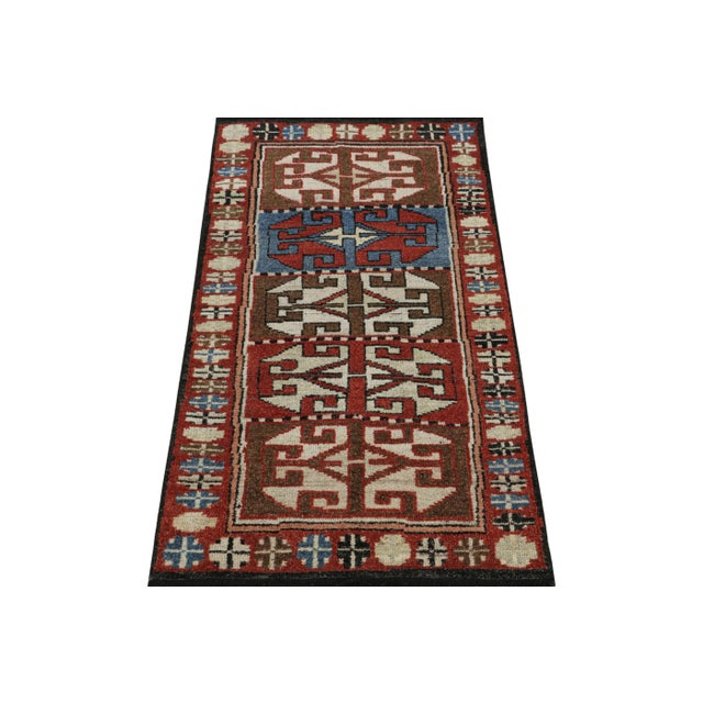 Tribal Rug & Kilim’s Antique Tribal Style Rug in Red, Blue & Brown Patterns For Sale - Image 3 of 7