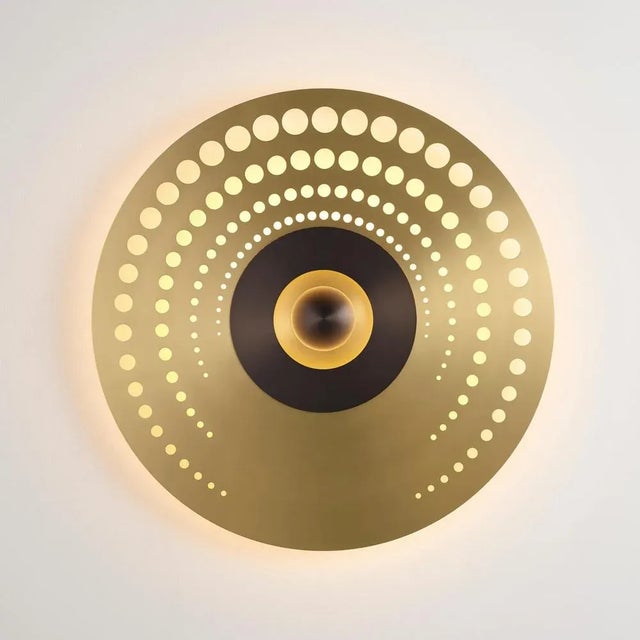Atmos pop wall light by emilie cathelineau dimensions: d 80 cm materials: solid brass, polycarbonate diffuser. Others...