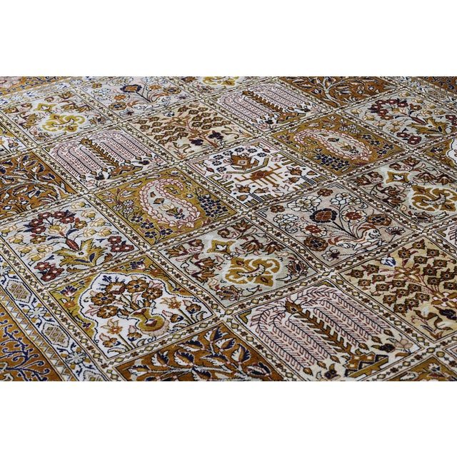 Ghom Silk Rug with Field Pattern, 1990s For Sale - Image 6 of 18