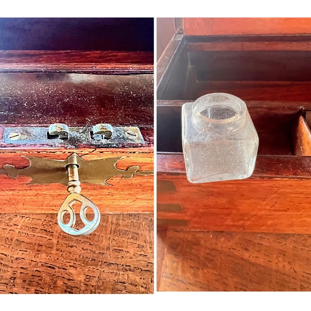 Restored Rosewood Writing Box Circa 1900 For Sale - Image 11 of 12