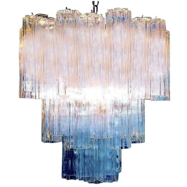 Mid-Century Modern 1960s Mid-Century Murano Glass Tronchi Pendant Chandelier by Venini For Sale - Image 3 of 10