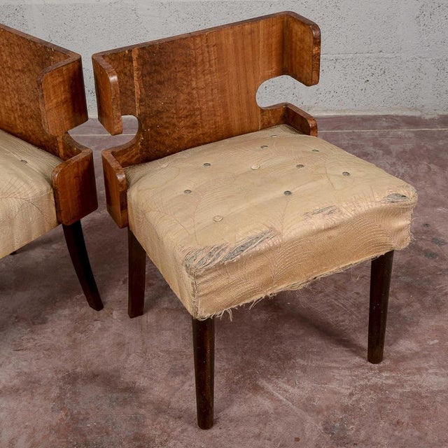 Wood Art Deco Armchairs, Italy, 1920s, Set of 2 For Sale - Image 7 of 18