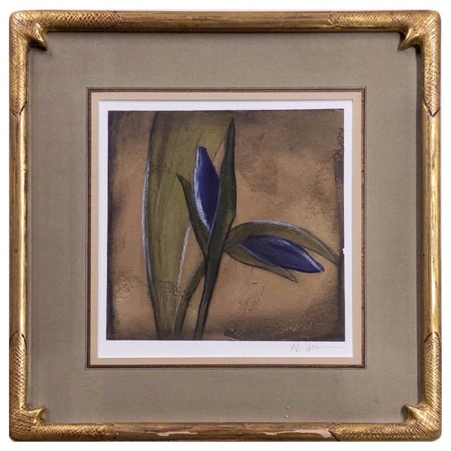 Mid-Century Modern 1970s Set of 3 Modernist Botanical Oils in Hand-Carved House of Heydenryk Frames For Sale - Image 3 of 12
