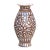 Elegant Rust & Blue Floral Vase For Sale