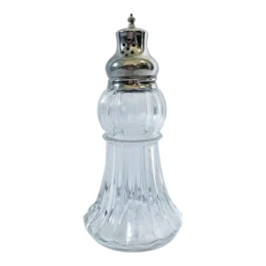 Large Vintage Cut Glass and Silver Plate Shaker Muffineer