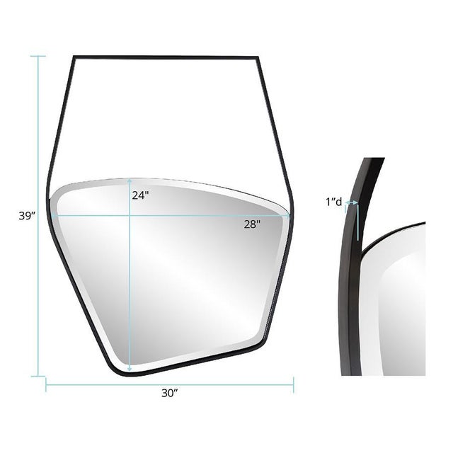 Black Hayes Asymmetrical Mirror #1 For Sale - Image 8 of 9
