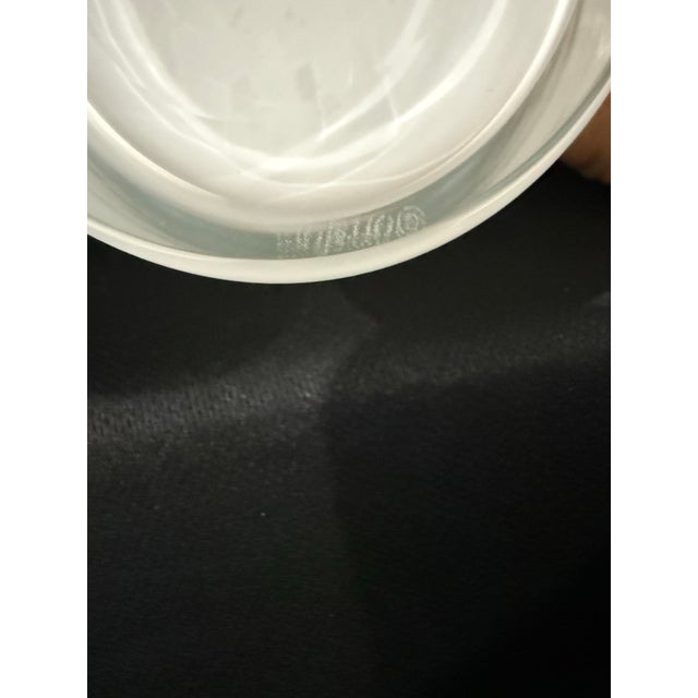 Orrefors Opaline Glass Pitcher With Clear Handle, Scandinavian Modern Vintage. For Sale In Detroit - Image 6 of 11