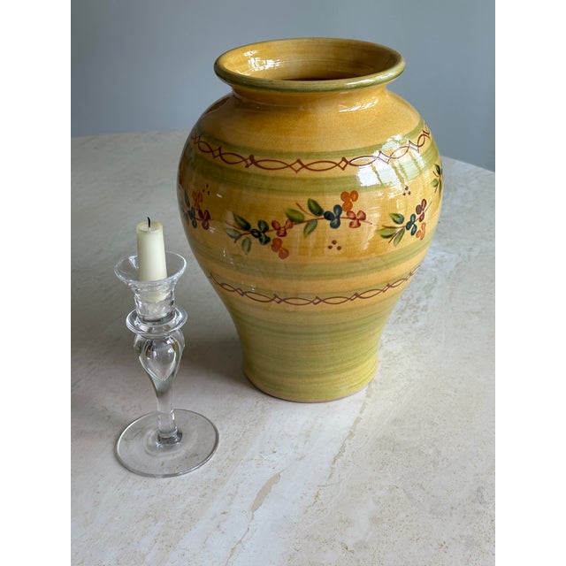 Provence France Pottery Yellow Vase/Jar/Pot Terre Souleo For Sale In San Diego - Image 6 of 6