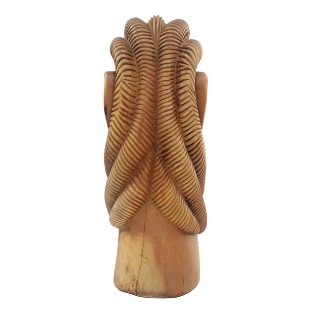 Solid Umburana wood sculpture, hand-carved, known as a "Carranca," originating from the São Francisco River region in...