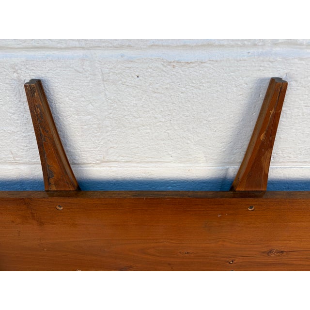 Mid-Century Modern Queen-Sized Sculptural Headboard in Walnut For Sale - Image 10 of 14