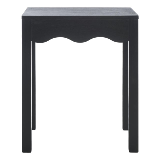 Litith Square Wave Accent Table in Matte Black For Sale