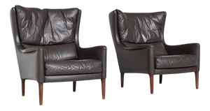 Lounge Chairs in Brown Leather from Durlet, Belgium, 1960s, Set of 2