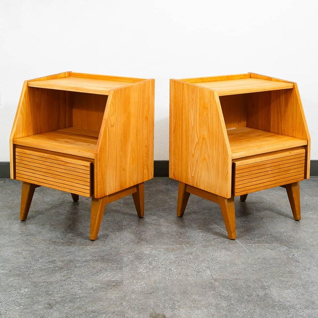 Mid Century Modern Nightstands Solid Oak Dillingham Drawers End Tables MCM For Sale - Image 10 of 12