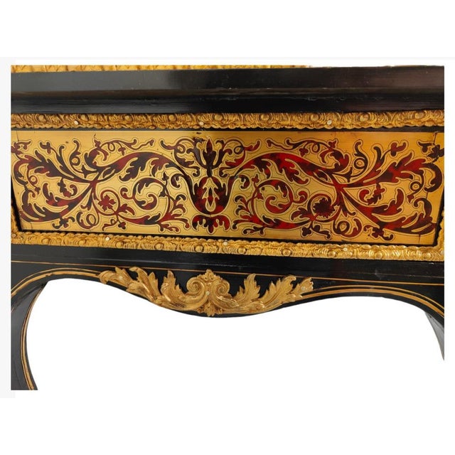 19th Century Ebonised Boulle Bonheur Du Jour Cabinet For Sale - Image 5 of 14