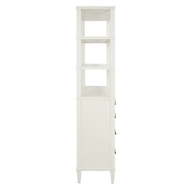 Wood Matthew Izzo Home Brooke Antique White Lacquer Four Drawer Etagere For Sale - Image 7 of 9