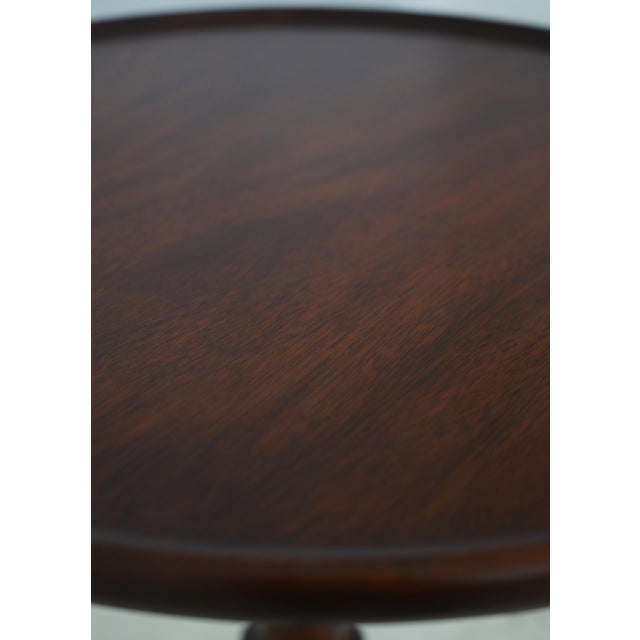 Henkel Harris Mahogany Round Pedestal Side Table Candle Stand For Sale - Image 10 of 14