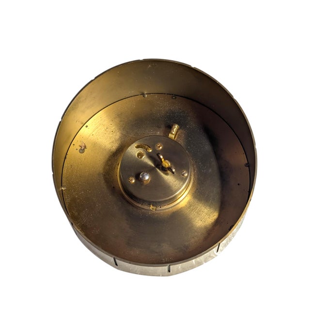 Jaeger-LeCoultre 1960's Midcentury Swiss Eight Days Brass Desk Clock by Jaeger-LeCoultre For Sale - Image 4 of 4