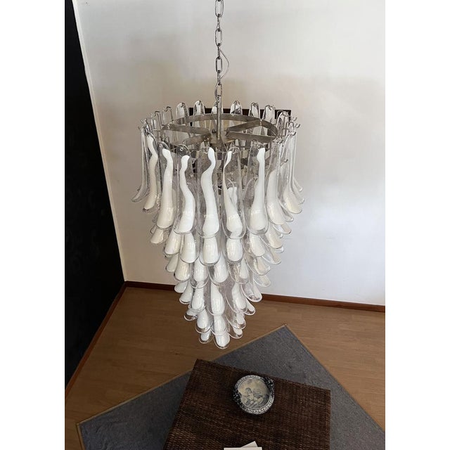 Large Italian Murano Glass Spiral Chandelier, 1990s For Sale - Image 8 of 18
