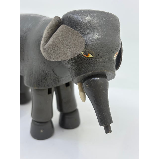Vintage Schoenhut "Humpty Dumpty" Circus Wooden Elephant Toy For Sale - Image 4 of 8