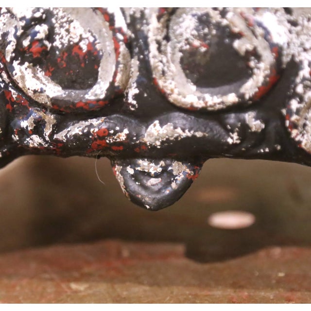 19th C. French Louis XV Cast Iron Planters With Original Polychrome Paint - Set of 2 For Sale - Image 10 of 13