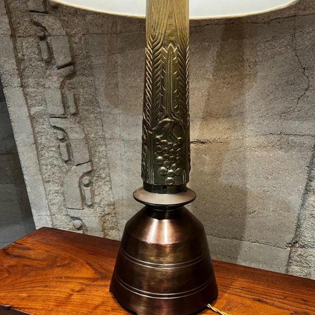 Frank Lloyd Wright 1950s Solid Brass Table Lamp Frank Lloyd Wright Inspired For Sale - Image 4 of 13