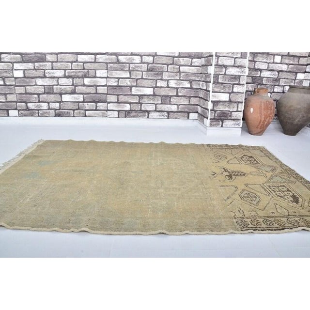 Handmade wool carpet in Turkish Anatolia , Vintage Oushak Rug,Turkish Vintage Anatolian Rug, Handmade wool Rug . One Of...