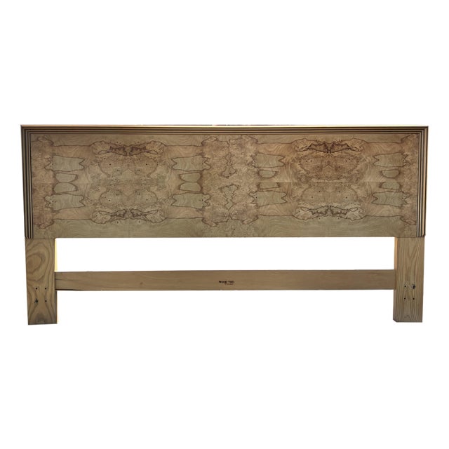 Vintage Henredon Burl Wood King Headboard in Scene 2 Two Design For Sale
