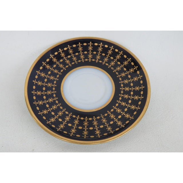 Mid 20th Century Mid 20th Century CM Hutschenreuther Germany Porcelain Cobalt Blue Gold Cups Saucers 4 pcs For Sale - Image 5 of 18