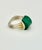 Art Deco 1980s Vintage Art Deco Boho Chic Sterling Silver & Malachite Cocktail Ring, Size 7. For Sale - Image 3 of 11