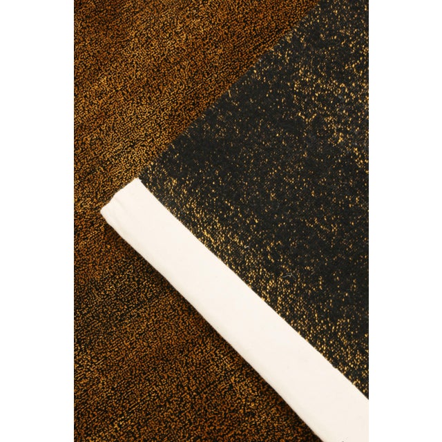 Textile Rug & Kilim's Contemporary Nepalese Black and Yellow Wool and Silk Runner For Sale - Image 7 of 7