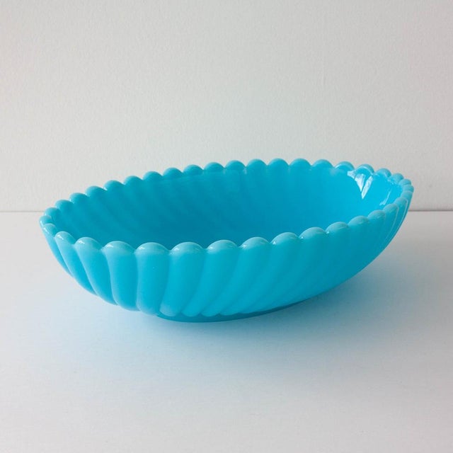 Glass Vintage Art Deco Portuguese Glass Bowl by Ivima, 1940s For Sale - Image 7 of 13