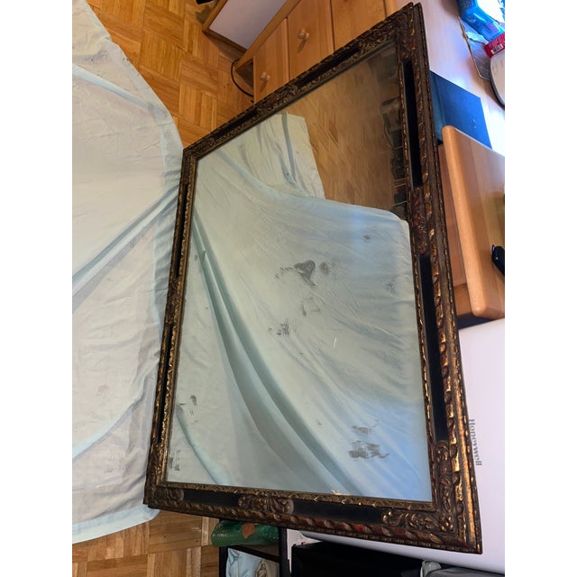 Brown Vintage Beveled Edge Mirror For Sale - Image 8 of 11