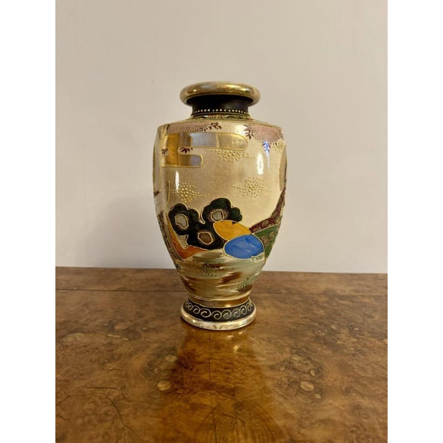 Large Antique Japanese Satsuma Vase, 1900 For Sale - Image 3 of 7