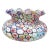Fratelli Toso Murano Vintage Millefiori Flower Mosaic Rainbow Colors Italian Art Glass Ruffle Rim Vase For Sale